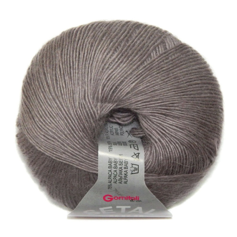 Пряжа "SETAL" 25 светло-коричневый  10*25 г. 150м 75% альпака бэби, 15% шелк, 10% акрил ITALY 25														