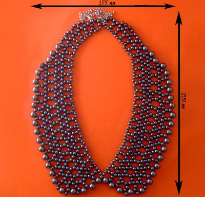Воротник из жемчуга серый (украшение) КВЖ														