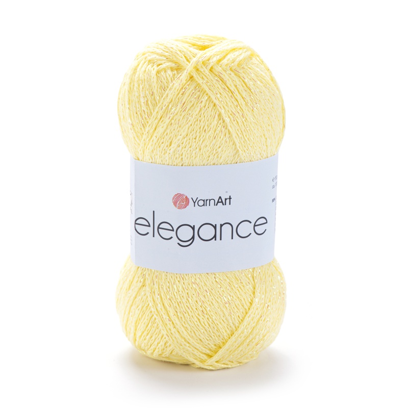  Пряжа "ELEGANCE" 116 желток 50г, 130м, 88% хлопок, 12% металлик
