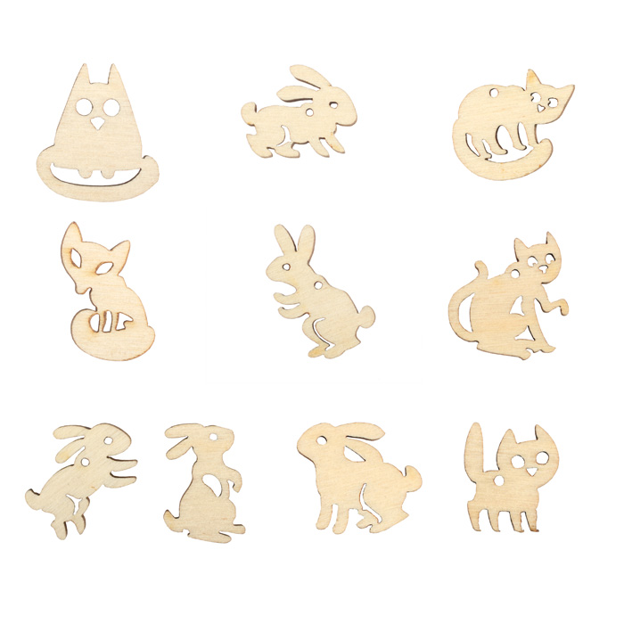 Заготовки деревян. Пушистые зверята набор  Buratini DZ40013														