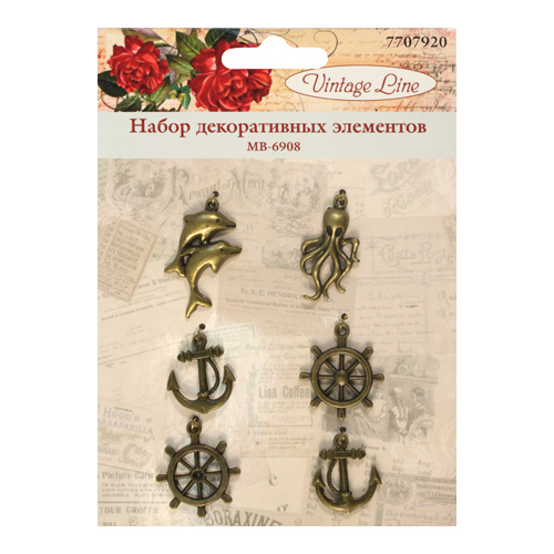 Набор декоративных элементов " " металл   Vintage Line МВ-6908														