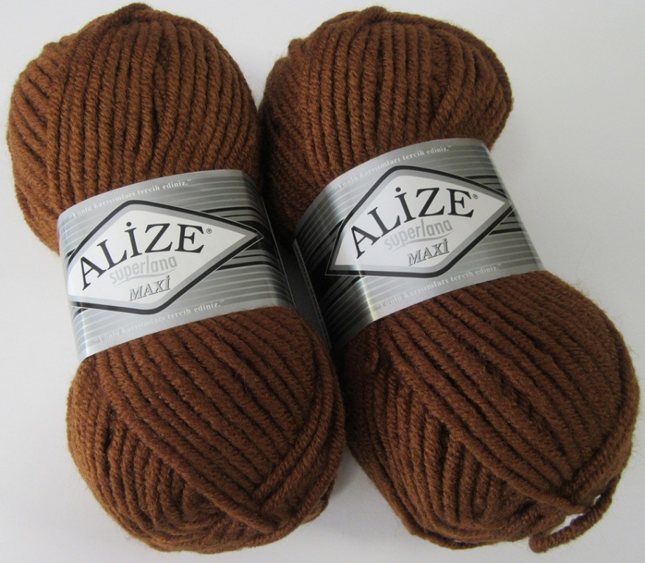 Пряжа "SUPERLANA MAXI" 373 ириска 5*100 г. 100м 75% акрил, 25 % шерсть  ALIZE