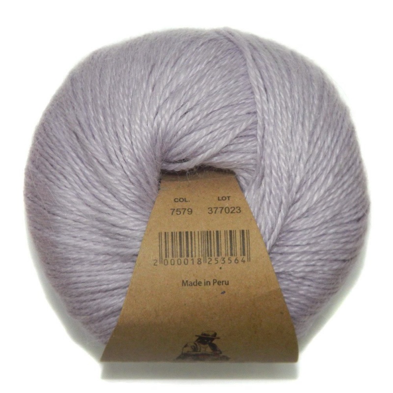 Пряжа "ALPACA SILK" 7579 св.лиловый 50 г/150м 60 % альпака,40 % шелк