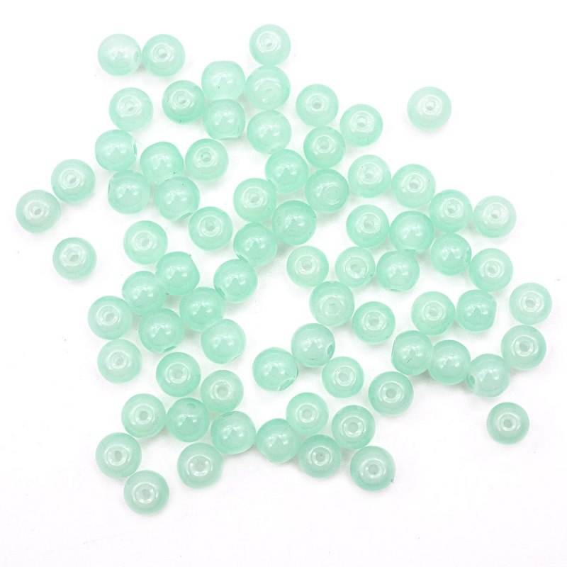 Бусины стеклянные Candy 6мм цв. 41 бирюзовый 65шт.  АСТРА