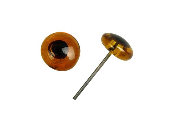 Глаза стеклянные  7мм с фиксированными зрачками коричневый за 1шт