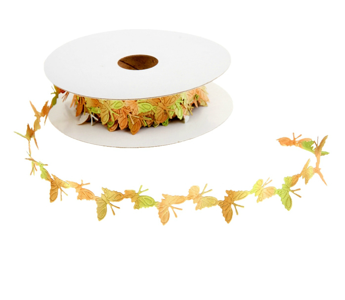 Лента фигурная  "Бабочки" 25мм разноцветный, 25мм*9м 896353