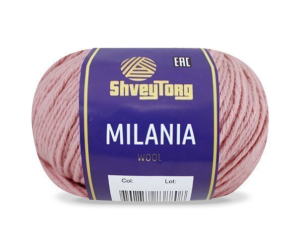 Пряжа "ShveyTorg Milania" 90104 св. розовый 10*50 г. 120м 100% Шерсть  ТУРЦИЯ