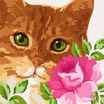 Раскраска по номерам  30*30см "Рыжий кот/Серая кошка"  Наследие РН30-013/014														