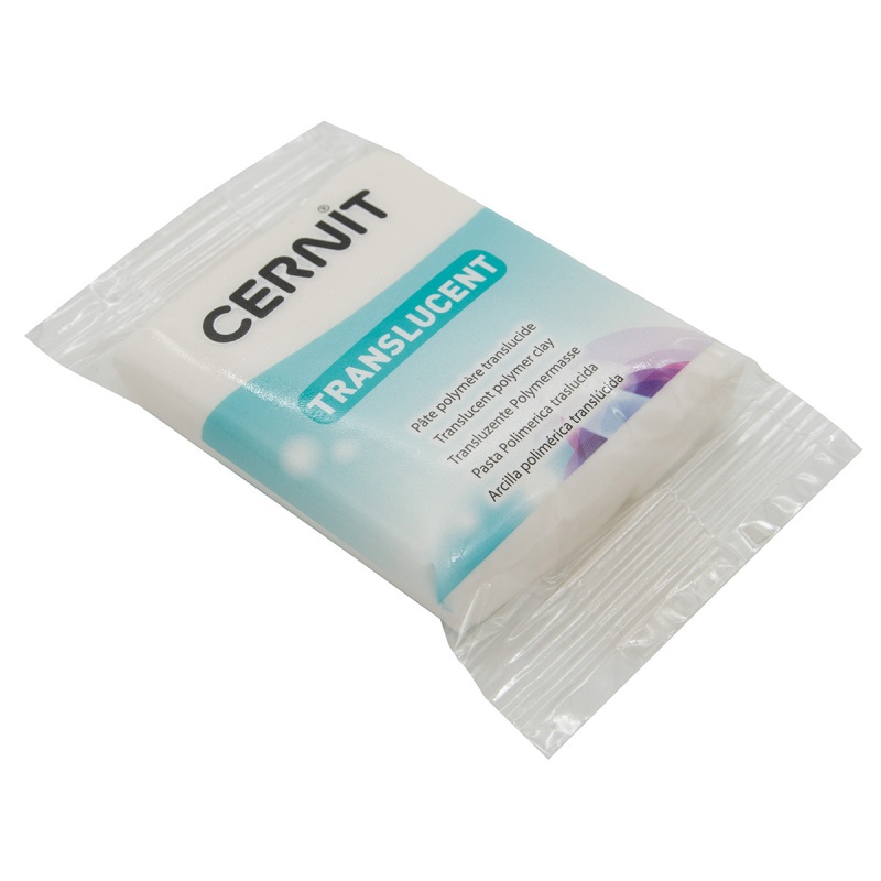 Глина полимерная "Cernit TRANSLUCENT" прозрачный цв. 010 белый с блестками 56гр.  Cernit CE0920056														
