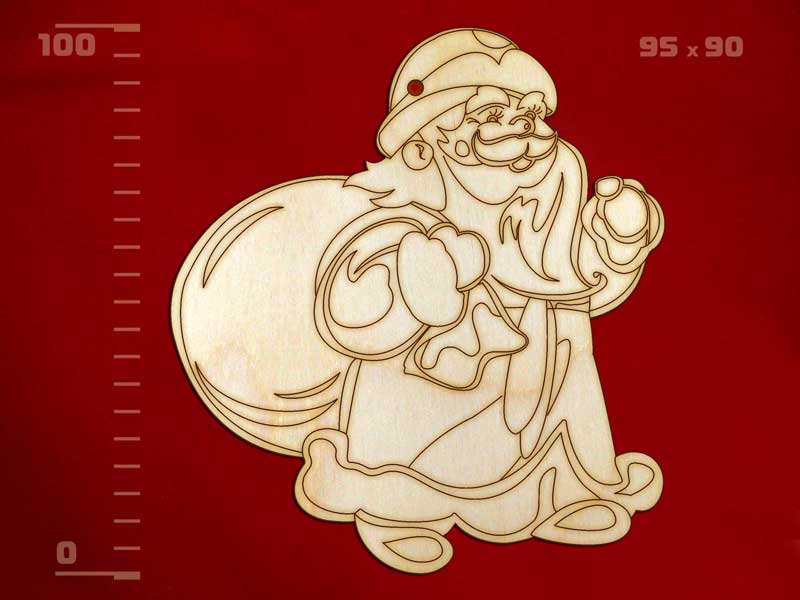 Заготовка для декорирования "Дед Мороз-3" 90*95мм дерево  Полноцвет 131134														