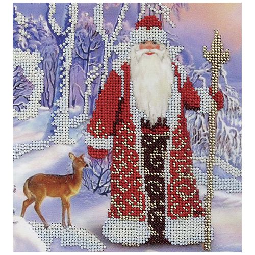 Вышивка бисером Бисеринка Б-0112 "Дедушка Мороз" (17,5*19см) на ткани