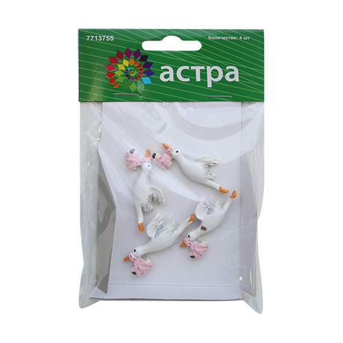 Объемные фигурки Аист с младенцем розовый 40мм за 1шт АСТРА