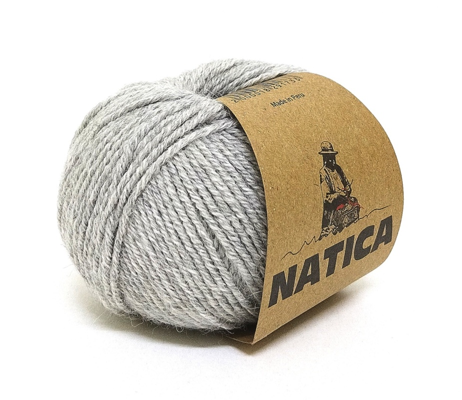 Пряжа "NATICA" 0434 серый, 50г/100м 100% беби альпака, 
