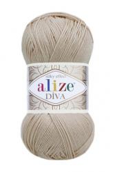 Пряжа "DIVA" 382 бежевый 5*100 г. 400м 8% эластик, 92% микрофибра  ALIZE