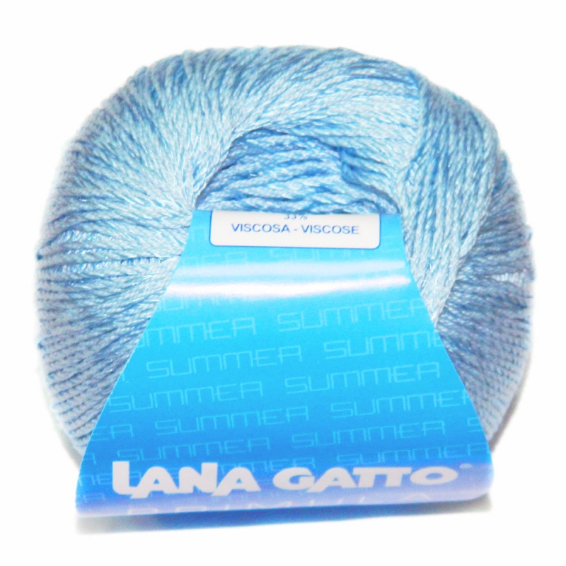 Пряжа "PRIMULA" 6552 голубой 10*50 г. 158м 67% хлопок, 33% вискоза  Lana Gatto 6552														