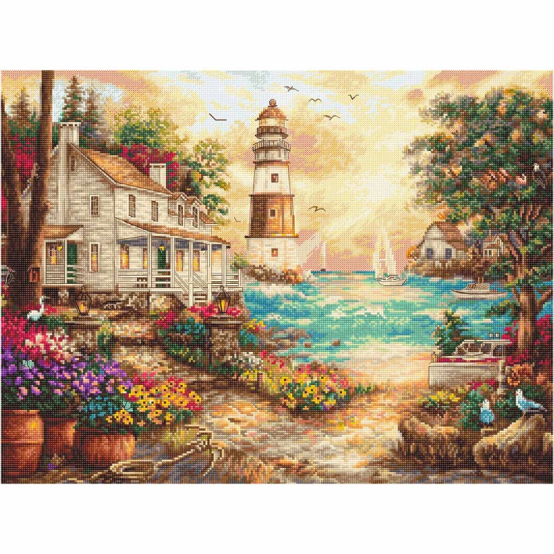 Вышивка крестом LetiStitch "Коттедж у моря" мулине 42*32см Leti962 														
