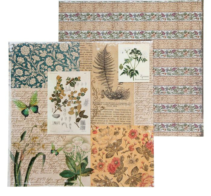 Бумага для скрапб. "Вырезки" 29,5*29,5см 10л  La Botanique 1197735