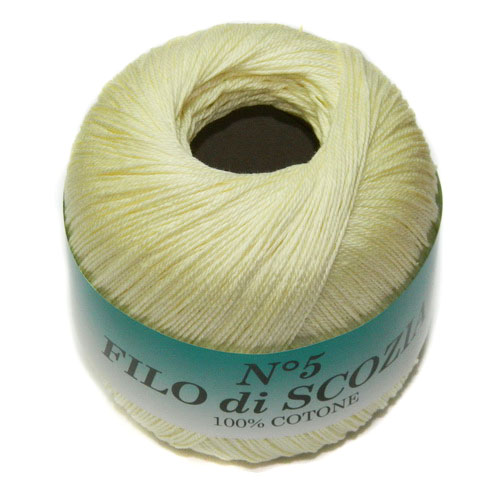 Пряжа "FILO di SCOFIA №5" 10 кремовый 10*50 г. 226м 100% хлопок  Италия 10														