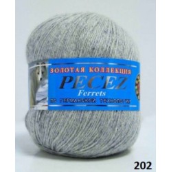 Пряжа "Песец" 202 св. серый 50 г. 300м 48% пух песца 52% козий пух  COLOR CITY 202														