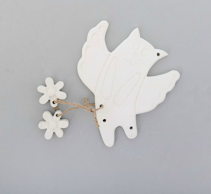 Заготовка из гипса "Кот-ангел" 14*13 1465096/ГП-04	