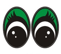 Глаза 28*38мм овал 106 черно-зеленый за 1шт г17-2цв.														