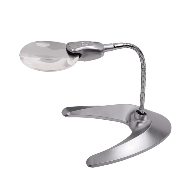 Лупа для рукоделия с подставкой "FERSTEL" настольная с подсветкой 2,5/4,5увелич.  ГАММА