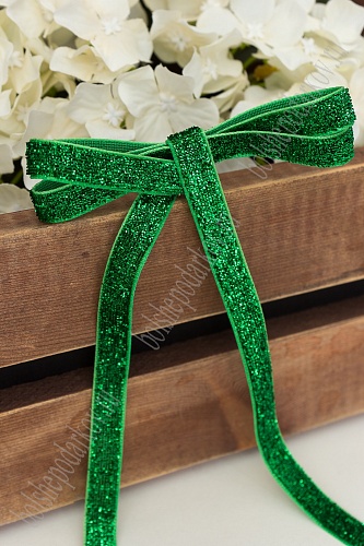 Лента с люрексом цв. №06 зеленый 10мм*18,2м 313-130/SF-202														