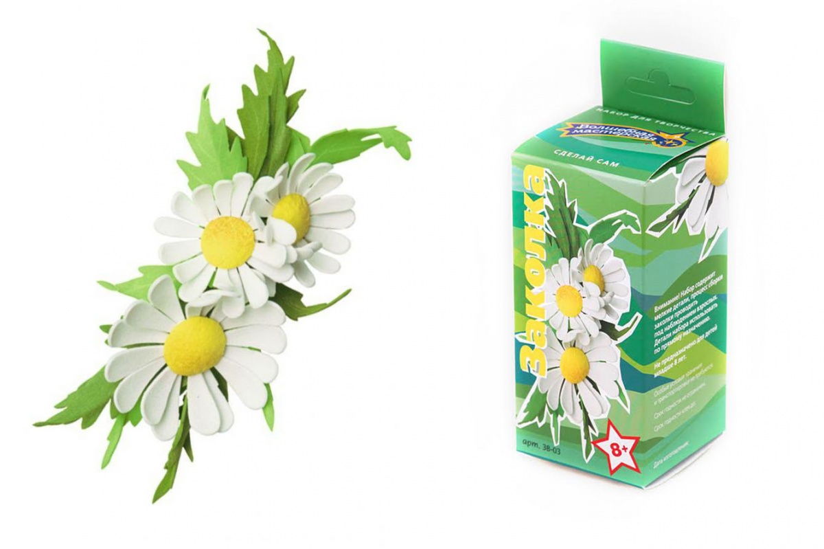 Набор для творчества "Заколка Ромашки" из фоамирана  Волшеб. мастерская ЗВ-03														