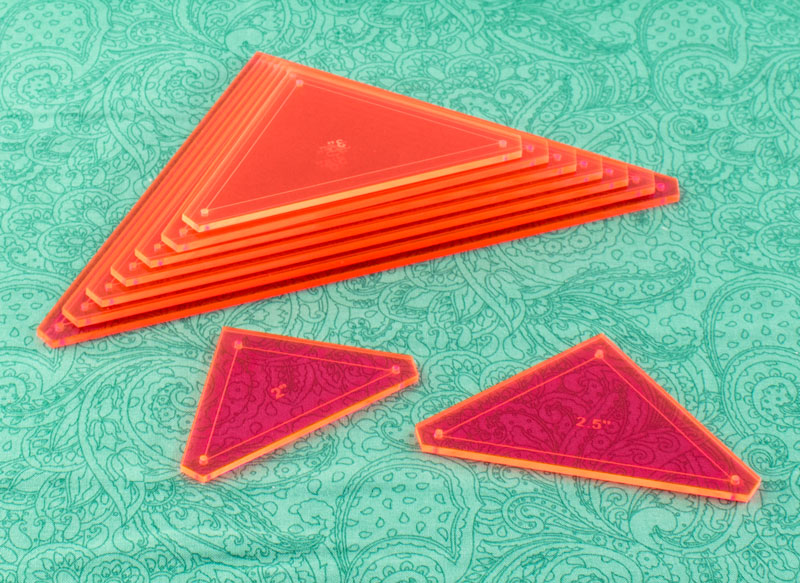 Лекала универсальные "Треугольники" со стороной 2", 2.5", 3",3.5", 4", 4.5", 5", 5.5", 6"  ГЕЛА ERGG08.PNK														
