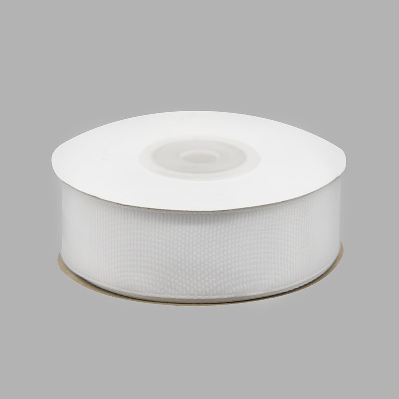 Лента репсовая 25мм белоснежный 25мм*25м 001														