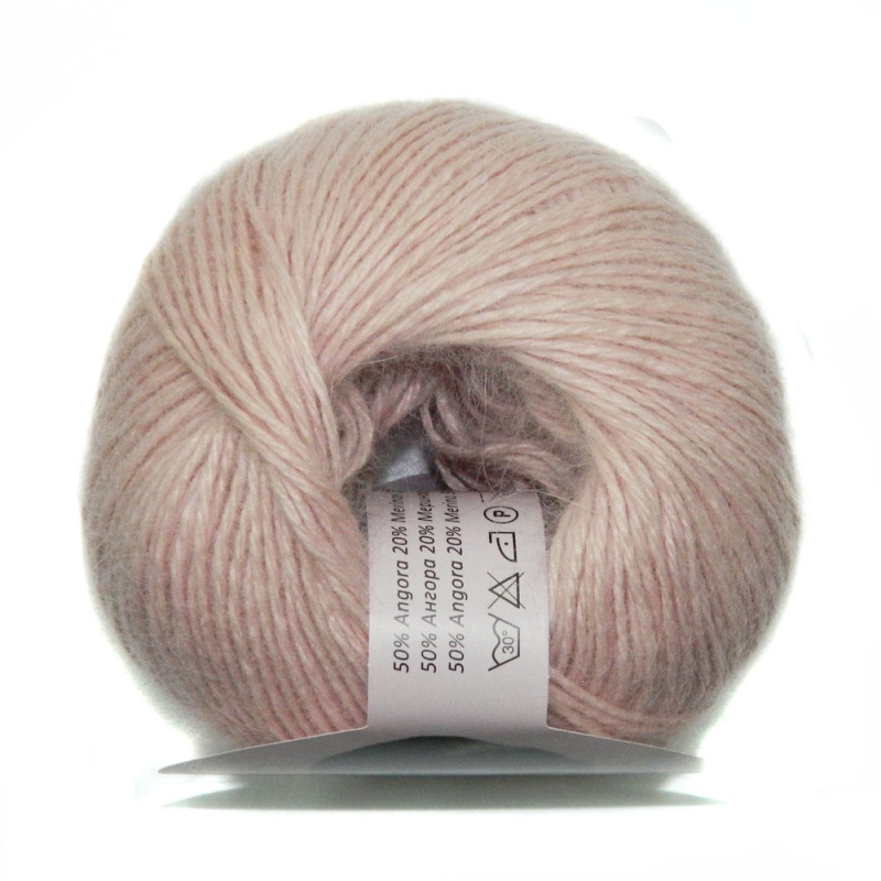 Пряжа "ANGORA SOFT" 7295 жемчужно-розовый  10*25 г.125м 50% ангора, 20% меринос, 30% полиамид Италия 7295														