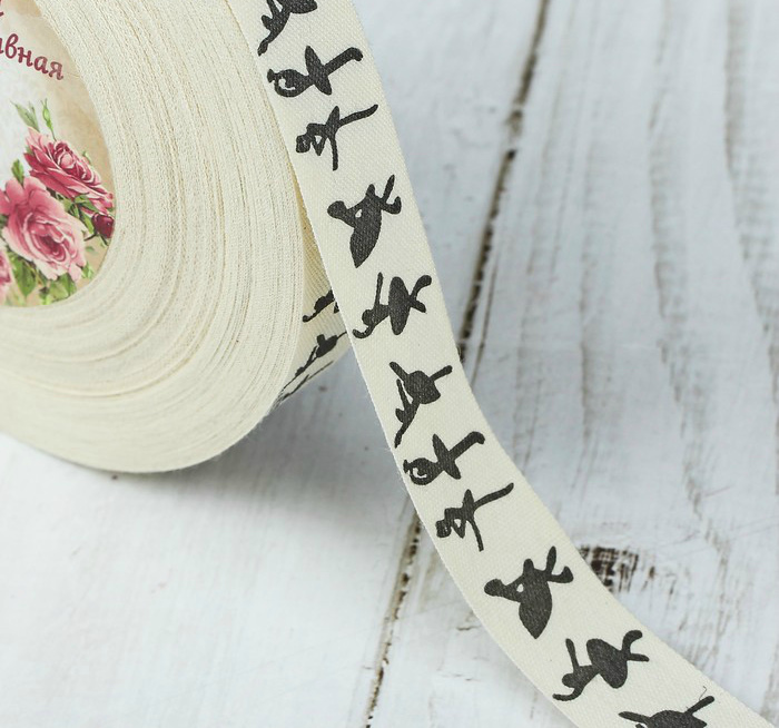 Лента х/б декоративная "Балерины" 15мм*23м за 1 м  АртУзор 3035102														