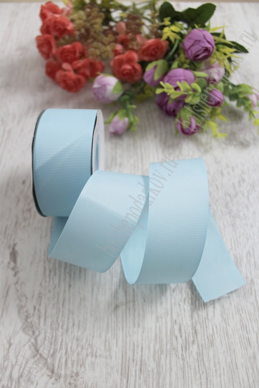 Лента репсовая 40мм голубой 11 40мм*25м 127-128/SF-1349														