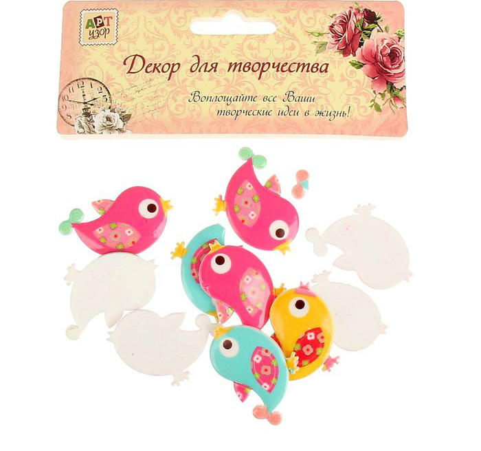 Декор Птичка микс 3*2,8см за 1шт. 1146138