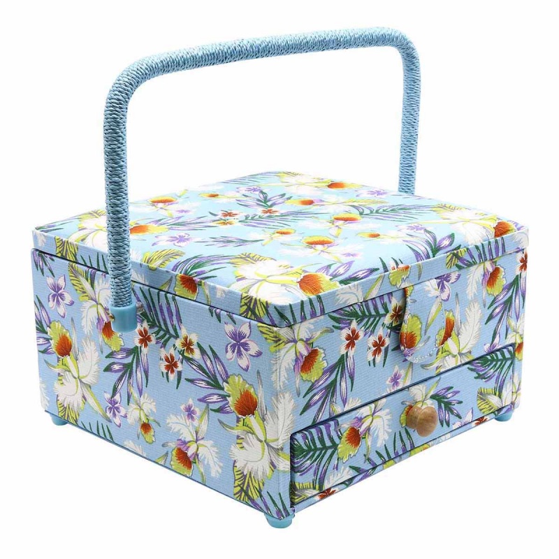 Шкатулка для рукоделия 25*25*14,5 Голубая нежность 7726556/AB8688