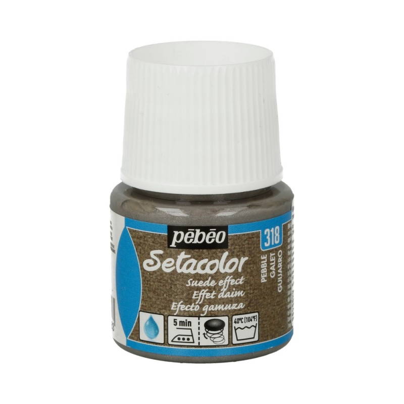 Краски по ткани с эффектом замши "Setacolor" 295318 серая галька 45 мл  Pebeo 295318														