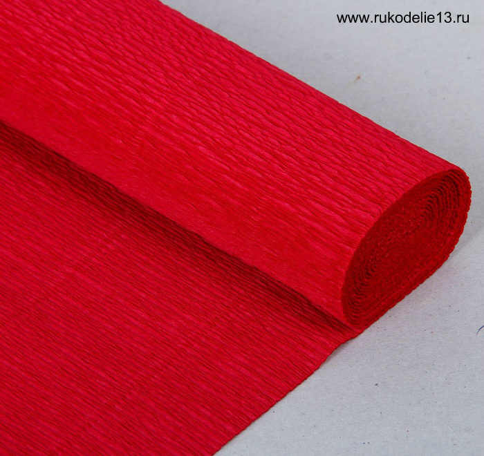 Бумага гофре вишневая 50см*2,5м 180гр.  Италия 586