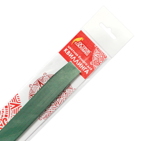 Бумага для квиллинга 3мм*300мм цв. зеленый (125шт)  ОСТРОВ СОКРОВИЩ 128764														