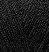 Пряжа "SUPERLANA TIG" 60 черный 5*100 г. 570м 75% акрил, 25 % шерсть  ALIZE 60														