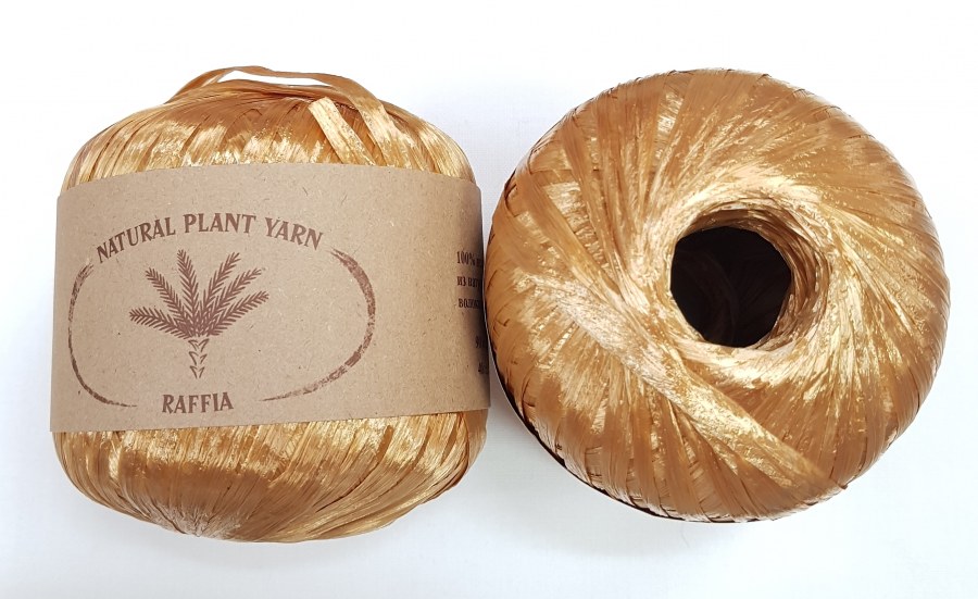 Пряжа "RAFFIA" 295 листопад 4*40 г. 90м 100% целлюлоза из волокна пальмы 295														