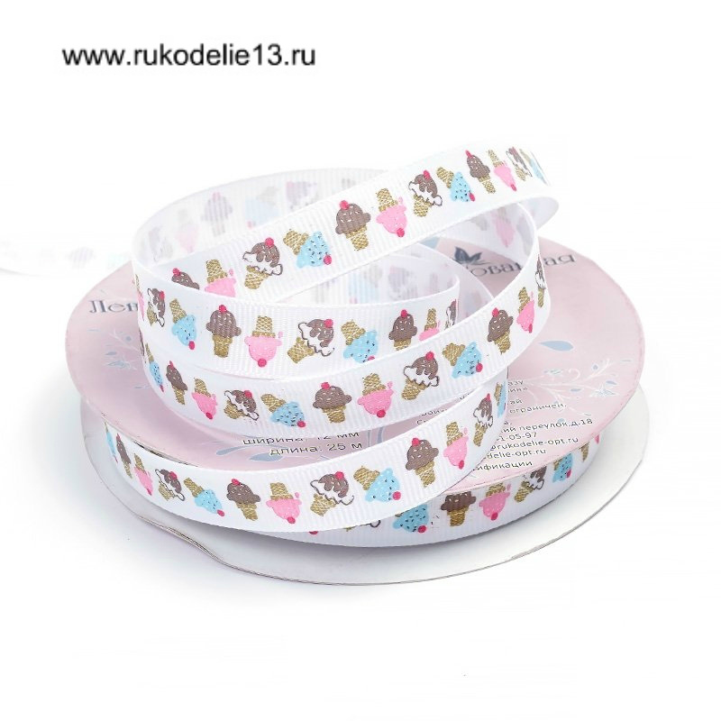 Лента декоративная принтованная д/скрапбукинга цвет 1 12мм, 12мм*25м MP.LD-004