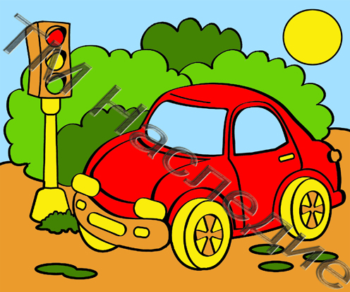 Раскраска по номерам  25*30см "Машина"  Наследие РД-010														