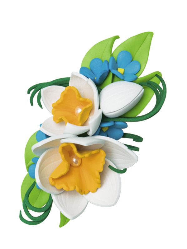 Набор для творчества "Заколка Нарциссы" из фоамирана  Волшеб. мастерская