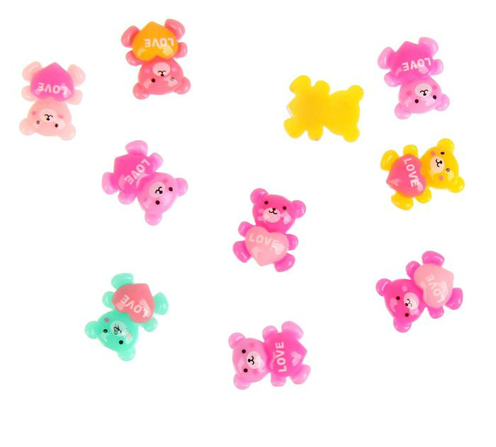 Декор Мишка с сердечком за 1 шт. микс 1,3*1,0см 1146122														