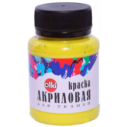 Краски акриловые  1цв. лимонный 100мл  Olki  С-Пб 2629/405047														