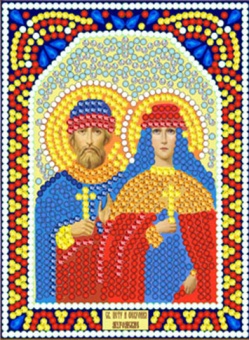 Мозаика "Икона. Петр и Февронья" ИМА5-026 12*15см, круглые стразы в пакете  Наследие ИМА5-026														