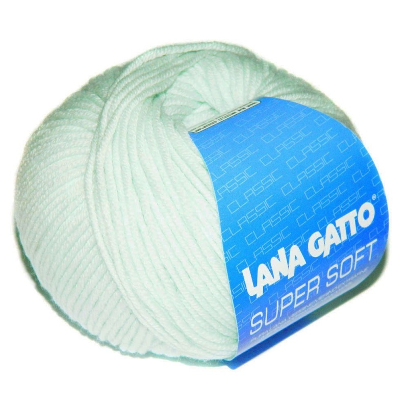 Пряжа "SUPER SOFT" 5281 бледно-салатовый 10*50 г. 125м 100% меринос. шерсть экстрафайн  LANA GATTO 5281														