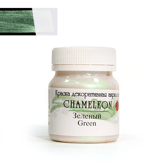 Краски акриловые  1цв. зеленый "Хамелеон" декоративная 50 мл ТАИР