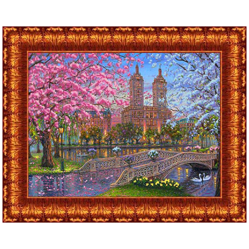 Канва с рисунком "Вечерний пруд" бисер (А3)  Каролинка КБП-3014				