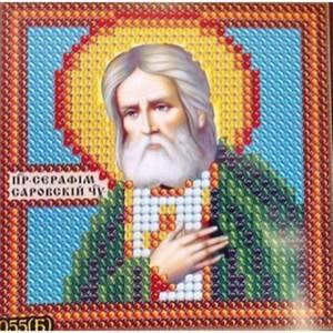 Вышивка бисером ИСКУСНИЦА "Икона Образ Св. Серафим Саровский" искуствен. шелк  (9,5*9,5см)